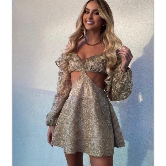 Sofia The Label Golden Hour Cut Out Lace Dress Size 6 NEW - Picture 1 of 12